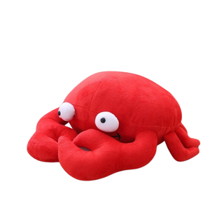 12" - 19.5" Kawaii Funny Crab Plush Pillow, Soft Red Crab Cartoon Animal Plush Plushie Depot