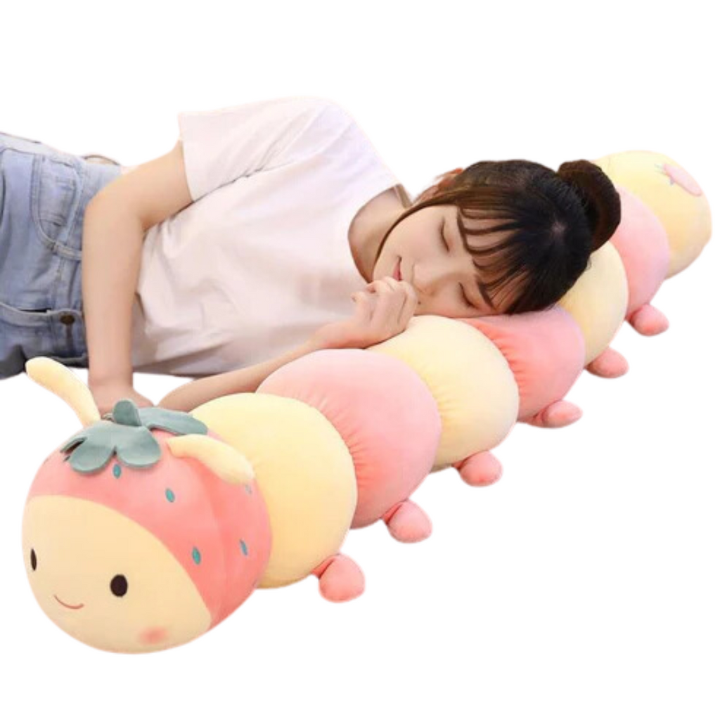 Cute Fruit Caterpillar Children's Long Plush Toy Pillow – Plushie