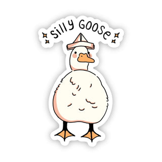 Silly goose animal pun with hat sticker Plushie Depot