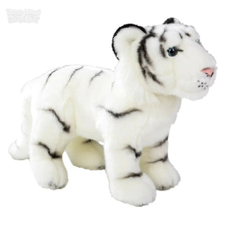 12" Heirloom Standing White Tiger - Plushie Depot