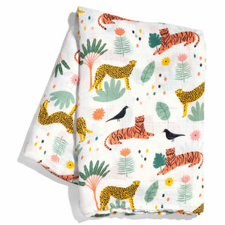 Crib sheet and Swaddle bundle - In The Jungle - Plushie Depot