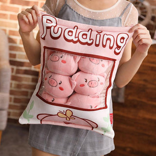 Pudding Cat, Dogs and Pigs Bag of Small Plush Toys - Plushie Depot