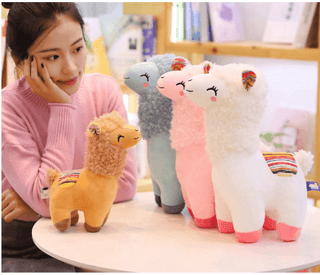 Cute squinting happy alpaca doll plush toy Plushie Depot