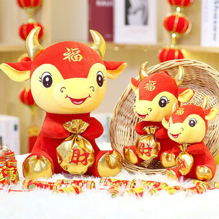 Cute Cow Doll Plush Toy Festive New Year Zodiac Mascot Plushie Depot