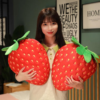 Realistic Giant Strawberry Plush Toy - Plushie Depot