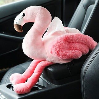 Pink Flamingo Tissue Box Cover, Flamingo Car Tissue Cover Plushie Depot