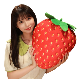 Realistic Giant Strawberry Plush Toy - Plushie Depot