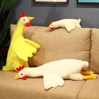 Giant Yellow and White Chickens Stuffed Animal Plush Toys, Great as a Body Pillow 19" white Plushie Depot