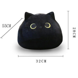 Round Fat Black Cat Plush - Plushie Depot
