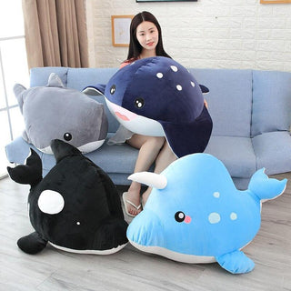 Giant Narwhal And Friends Stuffed Sea Critters - Plushie Depot