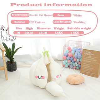 Funny Garlic Cat Bed, Soft warm pet bed Plushie Depot