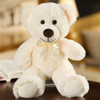 14" Cute Colorful Bow Tie Bear Doll Plush Toy 14" / 35cm white Plushie Depot