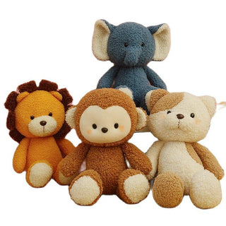 Kawaii Elephant Lion Monkey Plush Cat Toys - Plushie Depot