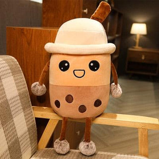 Cute Kawaii Bubble Tea Stuffed Plush Toy, Soft Doll Boba Milk Tea Plush - Plushie Depot