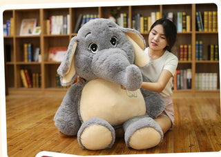 Huge Lovely Elephant Plush Stuffed Animal - Plushie Depot