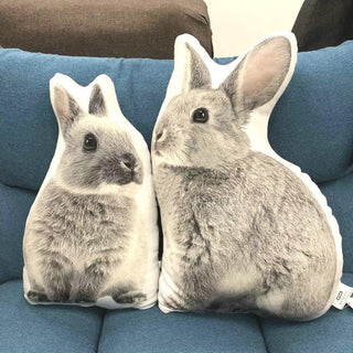 Gray Rabbit Throw Pillow Sofa Cushion Toy - Plushie Depot