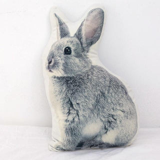 Gray Rabbit Throw Pillow Sofa Cushion Toy - Plushie Depot