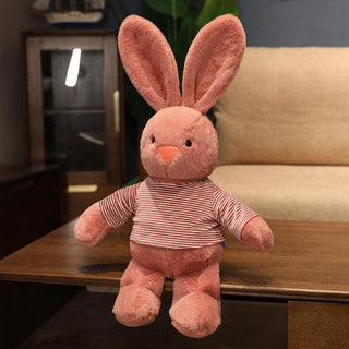 Wearable Shirt Long Eared Rabbits Stuffed Animals dark pink Plushie Depot