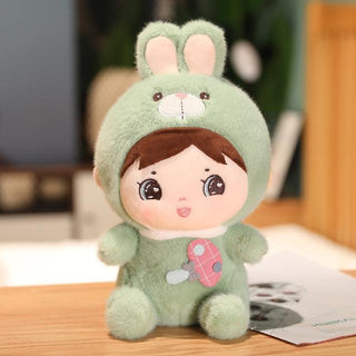 Smiling Doll In Rabbit Clothes Plush Toys green Plushie Depot