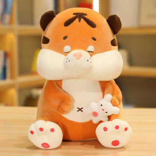 Sitting Tiger With Milk Tea Stuffed Animals - Plushie Depot