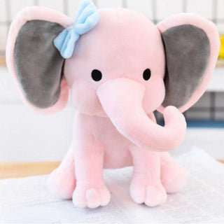Cute Gray and Pink Sleeping Elephant Toys - Plushie Depot
