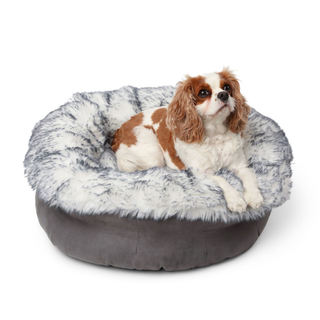 PupPouf™ Luxe Faux Fur Donut Dog Bed - Ultra Plush Arctic Fox Dog Beds - Plushie Depot