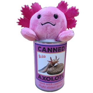 Canned Gifts - Canned Axolotl | Stuffed Animal Plush | Funny Jokes on Can Plushie Depot