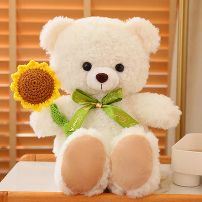 Flower Lover's Teddy Bear Silver 15" Stuffed Animals - Plushie Depot