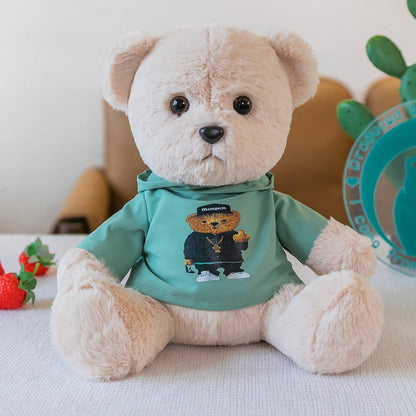 Whimsi The Sweatshirt Teddy Bear 8" Green Stuffed Animals Plushie Depot