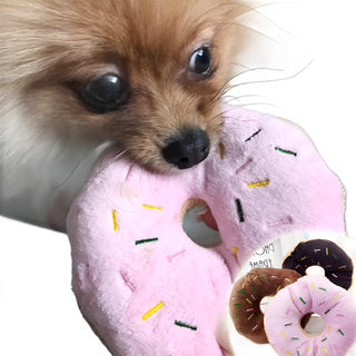 Funny Donut plush pet toy - Plushie Depot