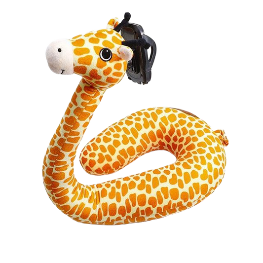 12" x 29.5" Creative 2 In 1 Hands Free U-shaped Plush Neck Pillow in Various Animal Shapes with Lazy Phone Holder Neck Pillows - Plushie Depot