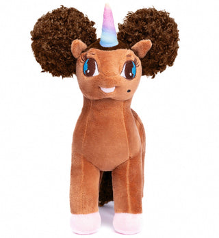 Jada, Unicorn Plush Toy with Afro Puffs - 12 inch | Plushie Depot