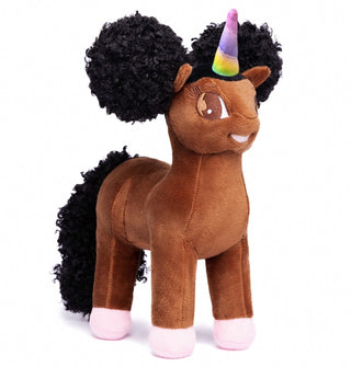 Armani Unicorn Plush Toy with Afro Puffs - 12 inch