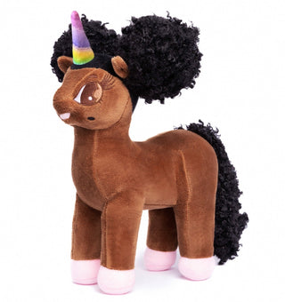 Armani Unicorn Plush Toy with Afro Puffs - 12 inch | Plushie Depot