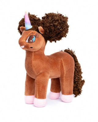 Jada, Unicorn Plush Toy with Afro Puffs - 12 inch | Plushie Depot