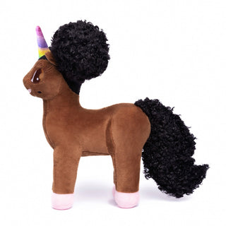 Armani Unicorn Plush Toy with Afro Puffs - 12 inch | Plushie Depot