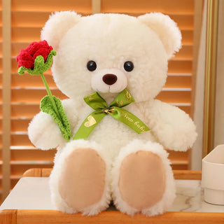 Flower Lover's Teddy Bear White 15" Plushie Depot