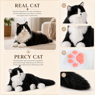 Percy Essential – Lifelike Interactive Robot Cat Companion for Seniors
