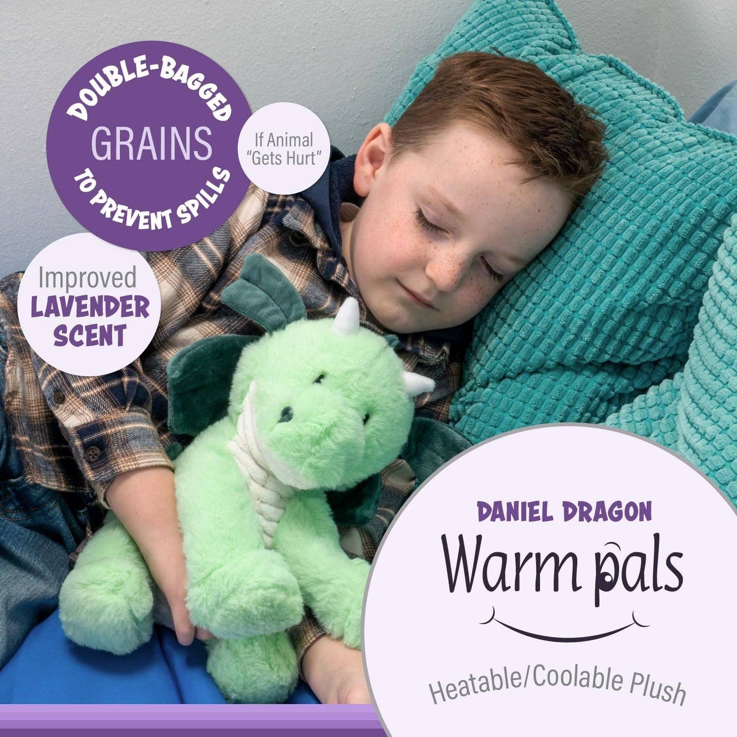 Daniel Dragon Warm Pal - Microwaveable, Lavender-Scented Plushies Stuffed Animals - Plushie Depot