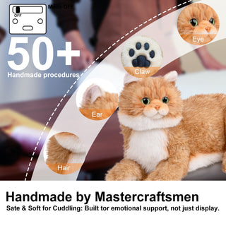 Percy 2.0 Golden British Short Hair Cat- Breathing Heartbeat Pur,Voice Robonic Cat