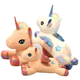 12" - 17.5" Rainbow Unicorn Plush Toy, Stuffed Unicorn Dolls for Kids Plushie Depot