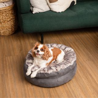 PupPouf™ Luxe Faux Fur Donut Dog Bed - Ultra Soft Chinchilla Plushie Depot