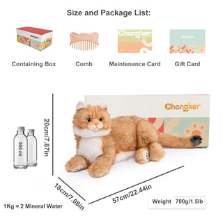 Percy 2.0 Golden British Short Hair Cat- Breathing Heartbeat Pur,Voice Robonic Cat