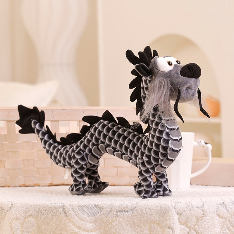 Soo The Chinese Dragon Plushie 15" Black Stuffed Animals Plushie Depot