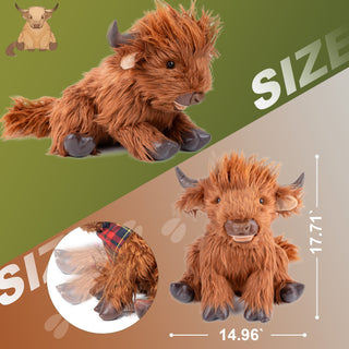 Highland Cow Plush – Weighted Toy for Kids & Adults
