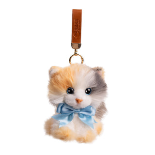 Light Calico Keychain – Fluffy Bag Charm for Girls