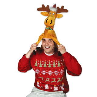 Plush Christmas Moose Hat | Plushie Depot