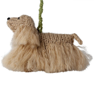 Hand Knit Alpaca Wool Christmas Ornament - Cocker Spaniel Dog - Plushie Depot