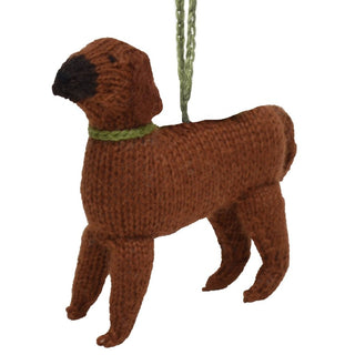 Hand Knit Alpaca Wool Christmas Ornament - Rhodesian Ridgeback Dog - Plushie Depot