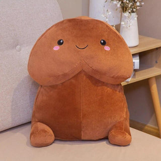 Funny and Adorable Penis Plush Toys, Great for Gag Gifts 12" brown smile Plushie Depot